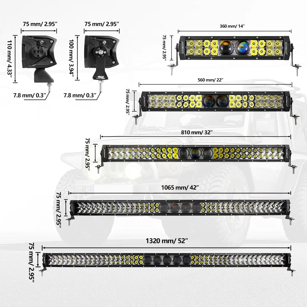 Aux Beam 12 INCH 5D PRO Series 12000LM Spot Beam Off Road Led