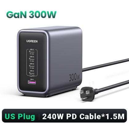 Ugreen Nexode 300W 5-Port PD GaN Fast Charger UK CD333
