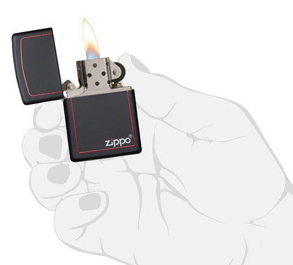 Zippo Lighter Black Matte W/Zippo Border