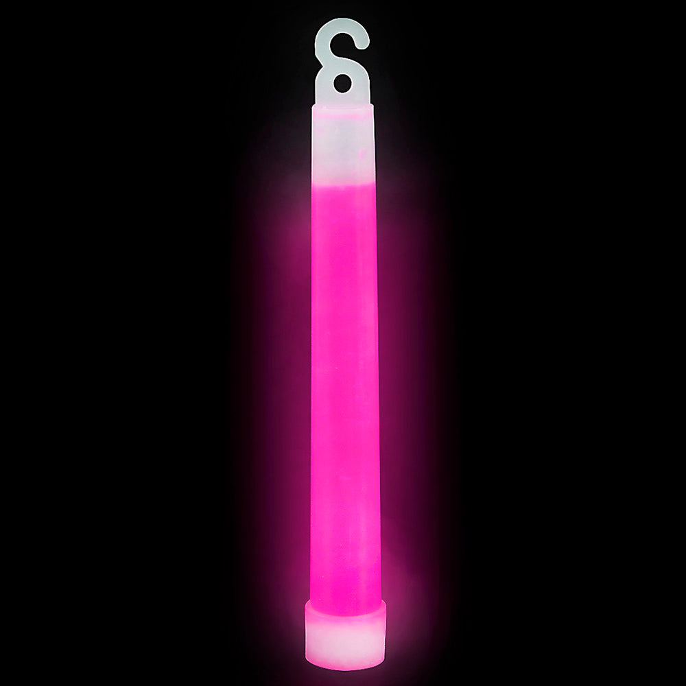 Unwrapped 6-inch, 15mm diameter glowsticks with a hook and hole