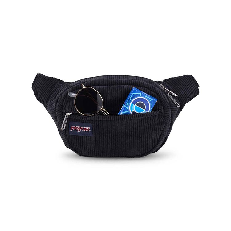 JanSport Fifth Ave Fx Fanny Pack - Coconut Corduroy Crossbody Bag With Zippered Pockets & Adjustable Waist Strap