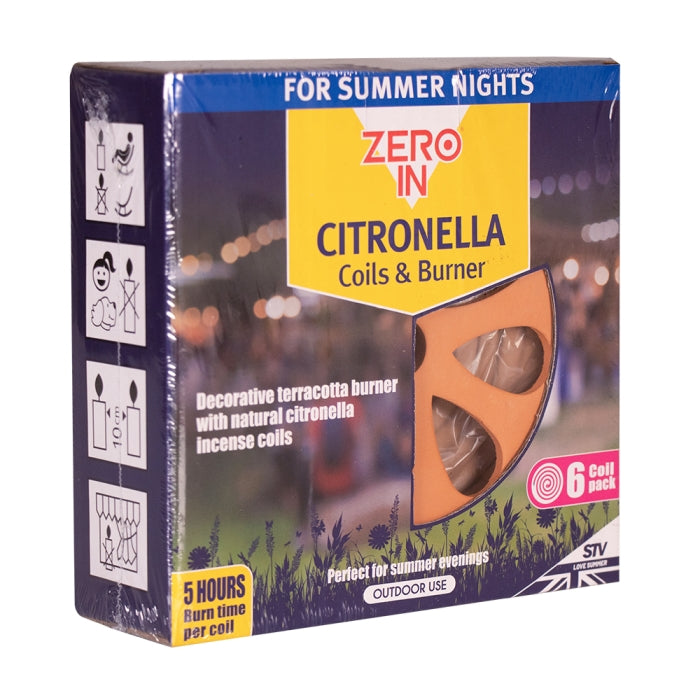 Citronella Burner and 6 Pack Coils Campnsea