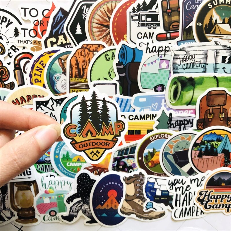 Pcs Camping Landscape Stickers, Camping Stickers Decals