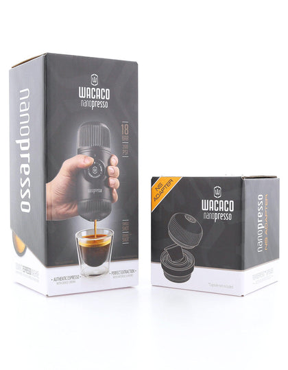 Wacaco - Nanopresso  Coffee Maker Black + Nespresso Adapter+Case