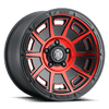 3017857345SBRT VICTORY 5×5 / 17×8.50 SATIN BLACK WITH RED TINT