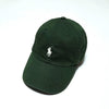 Polo Cotton Chino Ball Cap Dark Green Pony White Logo