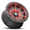 3017857345SBRT VICTORY 5×5 / 17×8.50 SATIN BLACK WITH RED TINT