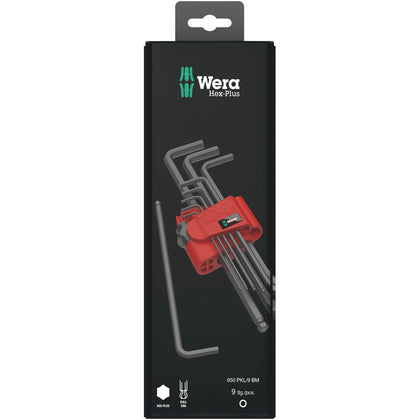 Wera Tools 05073596001 950/9 Hex-Plus 6 SB L-Key Set, Metric, Blacklaser, 9 Pieces