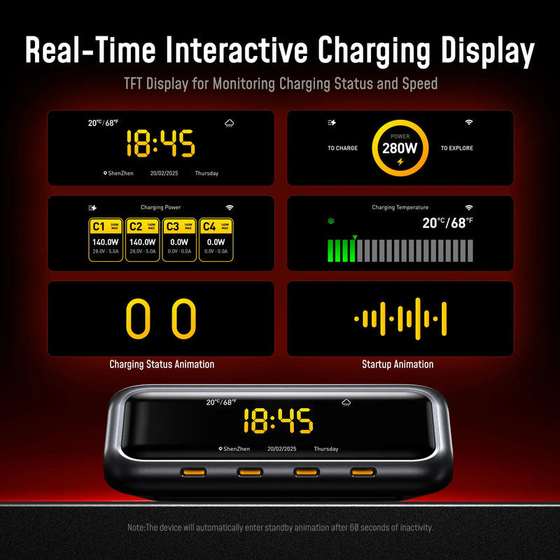 AOHI AI PD3.2 280W 6-Port Desktop Charging Station (US/EU/UK/AU)