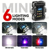 Dual Light Source Mini Work Light, Red And Blue Keychain Light, Pocket Flashlight, Rechargeable Super Bright LED 6 Modes Outdoor Hiking Flashlamp