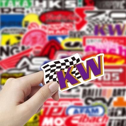 Racing & Car Modification Sticker Pack (50 Pcs)