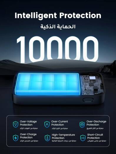 يو جرين 10000 مللي امبير بي دي 30 واط تو-واي فاست تشارجينج بور بانك PB502
