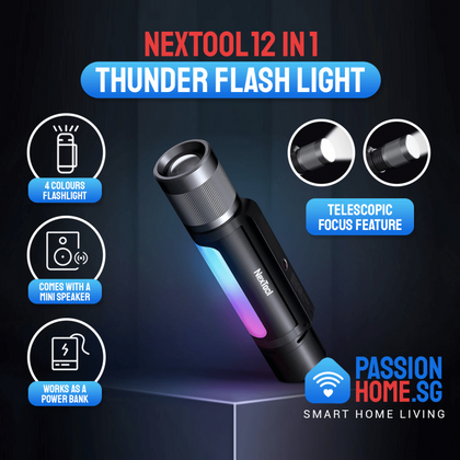 NexTool Outdoor 12 in 1 Thunder Music Flashlight - Black