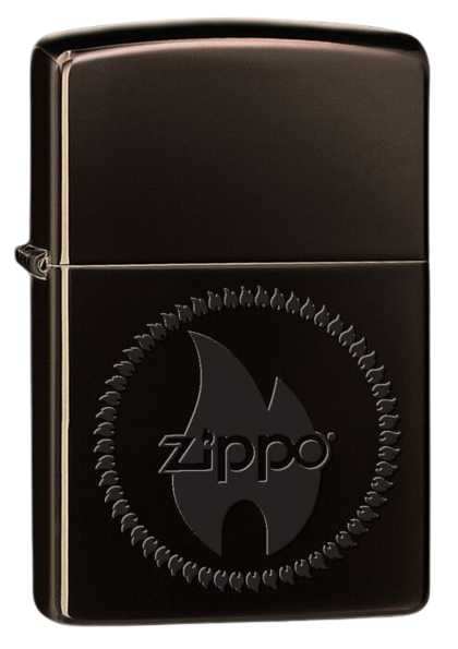 Zippo Lighter Regular High Polish Chrome Flame Circle