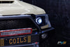 مصابيح أمامية LED سوداء لسيارات LC70/LC71/LC76/LC78/LC79 مع هالة ملونة + عيون شيطانية وعدسات شفافة