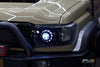 مصابيح أمامية LED سوداء لسيارات LC70/LC71/LC76/LC78/LC79 مع هالة ملونة + عيون شيطانية وعدسات شفافة