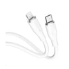 كابل سائل من السيليكون مع موصل زنك ألونج من فولتم باورلينك موس، Type C إلى Lightning، 3A، 1.2 متر، أبيض
