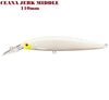 Major Craft CJK-110SPM Jerkbait Mid Sospendere 17g #004 YELLOW CHEEK PEARL WHITE
