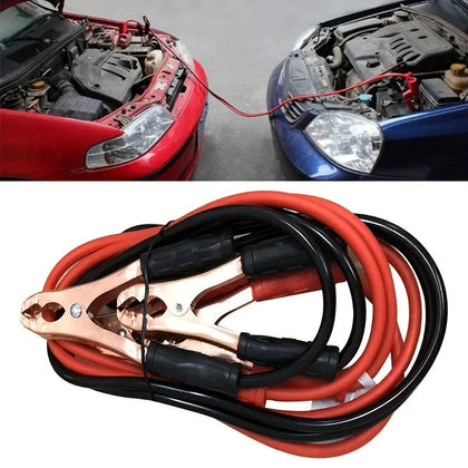 Car 12V Negative Positive Battery Charger Power Cable Clamp Alligator Clip Cable Heavy-Duty Jumper Cables: 500AMP 12 Gauge 182.88cm Booster Cables