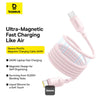 Baseus PicoGo Magnetic Liquid Silicone Fast Charging Cable USB-C to USB-C 240W 1m - Baby Pink
