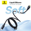 كابل شحن سريع مغناطيسي من السيليكون السائل من Baseus PicoGo USB-C إلى USB-C بقوة 240W وطول 1 متر - أسود كونيكسي