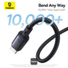 كابل شحن سريع مغناطيسي من السيليكون السائل من Baseus PicoGo USB-C إلى USB-C بقوة 240W وطول 1 متر - أسود كونيكسي