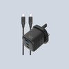 BRAVE BTC-44 65W GaN 3-Port USB-C Fast Charger - Black