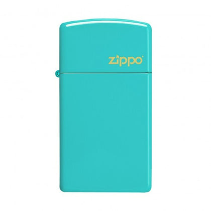 Zippo Lighter Slim Flat Turquoise W Zippo Logo
