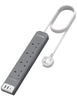 RAVPower RP-PC1039 4 Outlets Power Strip Gray UK Version 3m with USB Port