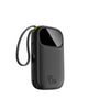 Baseus EnerFill FC31 Qpow3 Digital Display Power Bank with 2 Built-in USB-C Cables 10000mAh 45W - Cosmic Black