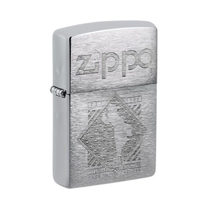 Zippo Lighter Regular Brush Chrome Zippo Windy