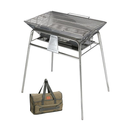 Campingmoon Folding Camping Charcoal Grill BBQ Stainless Steel Large