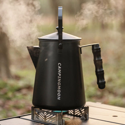Campingmoon Stainless Steel Bonfire Kettle - 1.5L (Black)