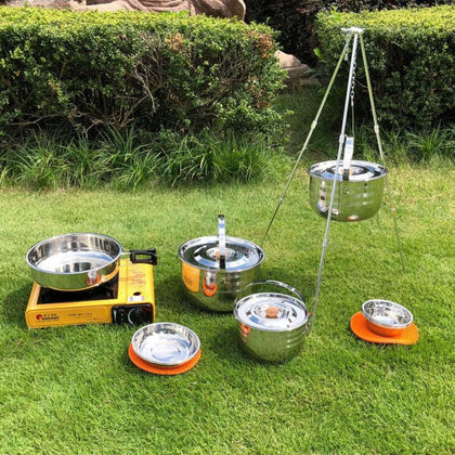 Campingmoon Stainless Steel Cookware Set - MC240