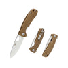 Honey Badger Flipper D2 Medium No Choil - Tan
