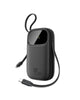 Baseus EnerFill FC31 Qpow3 Digital Display Power Bank with 2 Built-in USB-C Cables 10000mAh 45W - Cosmic Black