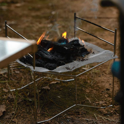 Campingmoon SOLO-303 Mesh Fire Pit with Cooking Grate
