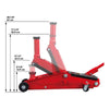 Big Red 3 Ton Trolley Jack 360Dg Rotating Handle 19.6 Kg
