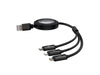 Baseus Free2Draw Retractable Crystal Fast Charging Cable USB-A to M+L+C 100W 1.1m - Cluster Black