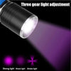 395nm Zoomable USB Rechargeable UV Light Ultraviolet Flashlight for Pet Urine Detector Resin Curing