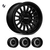 LC300 (18X9) 4x MATT BLACK APOLLO WHEELS (6/139) +25 OFFSET