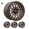 LC300 (17×9) 4 عجلات هجوم برونزية مطفية أسود مطفي (6/139) +40 إزاحة