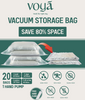 Voya Vacuum Compression Storage Bags 20pcs Set With Hand Pump