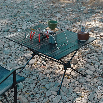Campingmoon Roll UP Camping Table Lightweight Foldable Aluminum with Carrying Bag