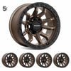 LC71/LC76/LC78/LC79 (17X9) RAID 5 MATT BRONZE 5x ALLOY WHEELS (5/150) -12 / -59