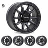 عجلات سبائكية مطفية رمادية RAID 5 بحجم 17X9 لسيارات LC71/LC76/LC78/LC79 (17X9) -12 / -59