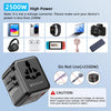 Travelest Universal Travel Adapter GaN 25W with 2 USB-C & 1 USB-A, AC 2500W, Works with 200+ Countries