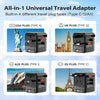 Travelest Universal Travel Adapter GaN 35W with 3 USB-C & 2 USB-A, AC 2500W, Works with 200+ Countries