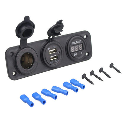 USB Socket - USB + Voltmeter + Busbase