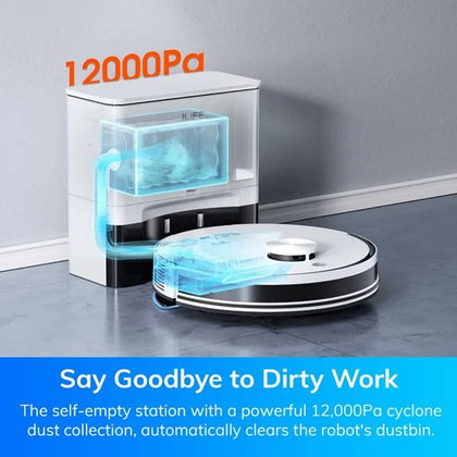 ILIFE A30 Pro Robot Vacuum and Mop with Self-Emptying Station - White